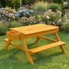 Avenlur Mojave Wooden Picnic & Sand Table for Kids 2-in-1 Outdoor Sensory Play Table with Hidden Sand/Water Compartments, Real Wood Toddler Activity Table with Benches for Backyard Play view 3