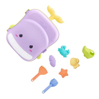 VICASKY Beach Sand Set with Bathtub Violet Outdoor Sand Play Includes and Bucket in Portable Carry Case