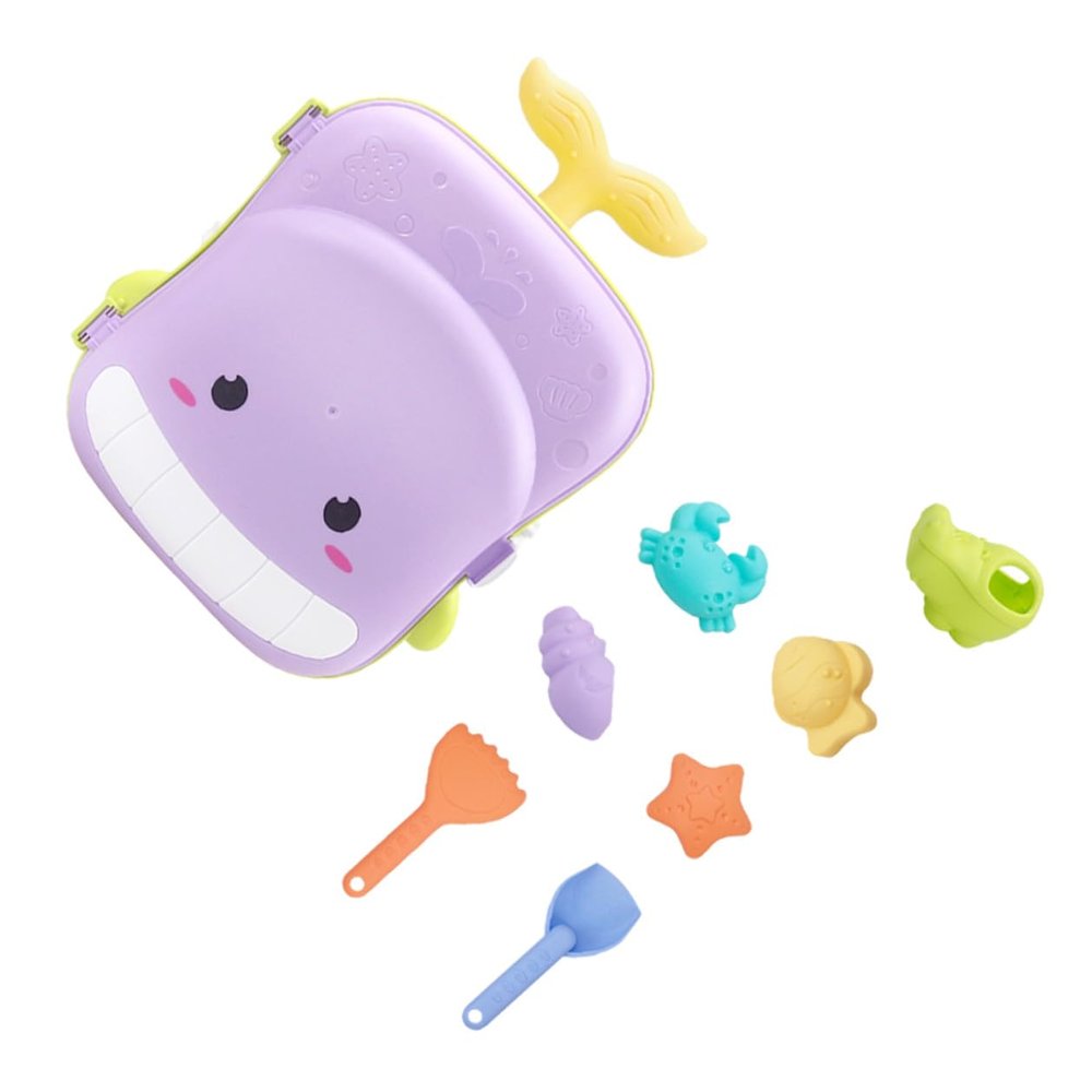 VICASKY Beach Sand Set with Bathtub Violet Outdoor Sand Play Includes and Bucket in Portable Carry Case
