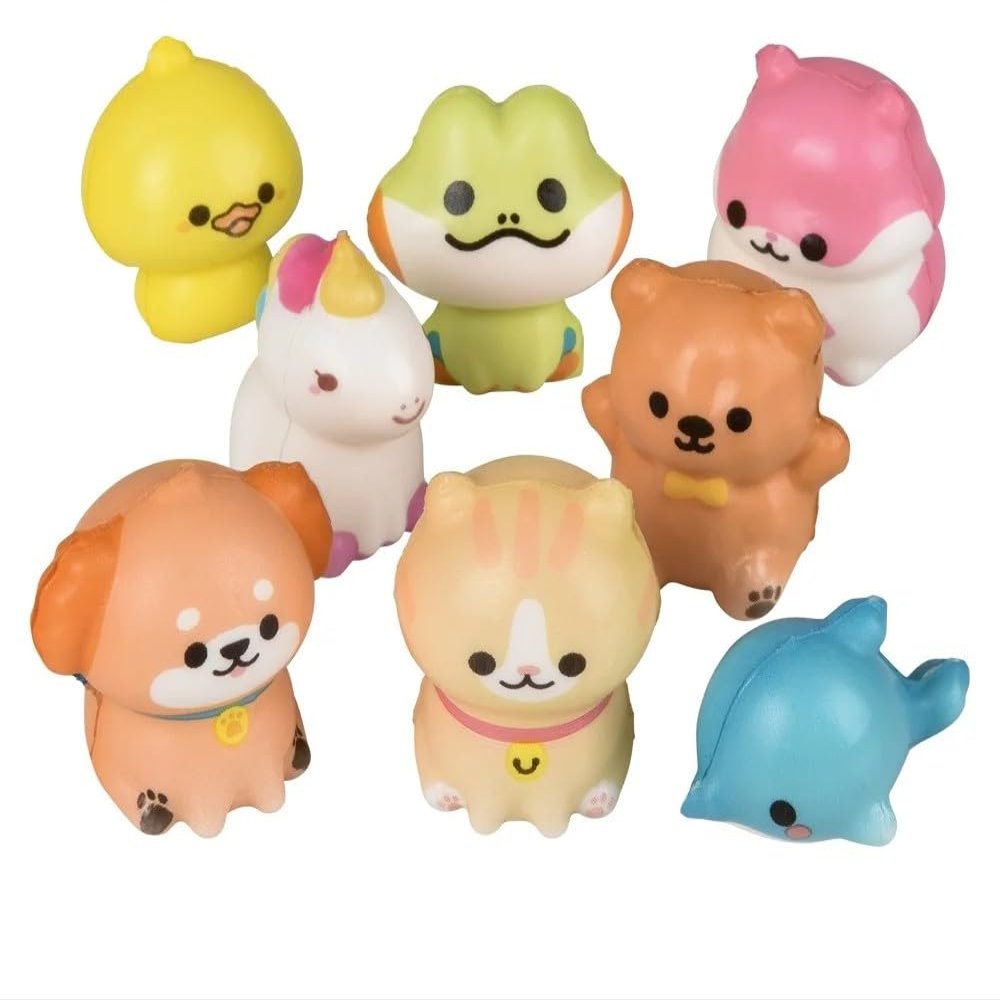 12 Pack Mini (Assorted) Cute Animal Squishy, Classroom Prize, Classroom Prize Box