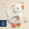 Itzy Ritzy Silicone Rattle Teether - Bitzy Shake Teething Toy with Textured Silicone, Gentle Rattle Sounds & Colorful Dancing Beads for Sensory Play (Goose) view 4