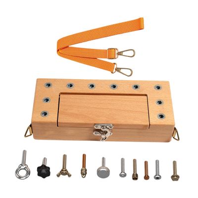BreezeTrading 15 Pieces Screwdriver Board Set Wrench Nuts Bolt Motor Skills with Strap Kids