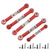 5PCS RC Tie Rod Set, Aluminum Alloy Shock Absorption Tie Link Rods for 1/10 Remote Control Car, 5mm Diameter Replacement Linkage Bar with Screws and Nuts (Red) view 1