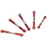 5PCS RC Tie Rod Set, Aluminum Alloy Shock Absorption Tie Link Rods for 1/10 Remote Control Car, 5mm Diameter Replacement Linkage Bar with Screws and Nuts (Red) view 2