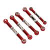 5PCS RC Tie Rod Set, Aluminum Alloy Shock Absorption Tie Link Rods for 1/10 Remote Control Car, 5mm Diameter Replacement Linkage Bar with Screws and Nuts (Red) view 3