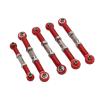 5PCS RC Tie Rod Set, Aluminum Alloy Shock Absorption Tie Link Rods for 1/10 Remote Control Car, 5mm Diameter Replacement Linkage Bar with Screws and Nuts (Red) view 4