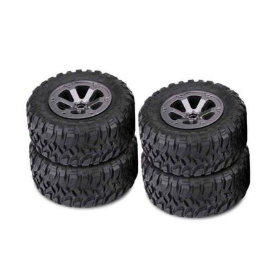 4Pcs 1:16 Scale Rubber Crawler Tires Compatible With RC Military Trucks, Remote Control Cars, Off-Road Vehicles And Similar 1/16 Model Accessories