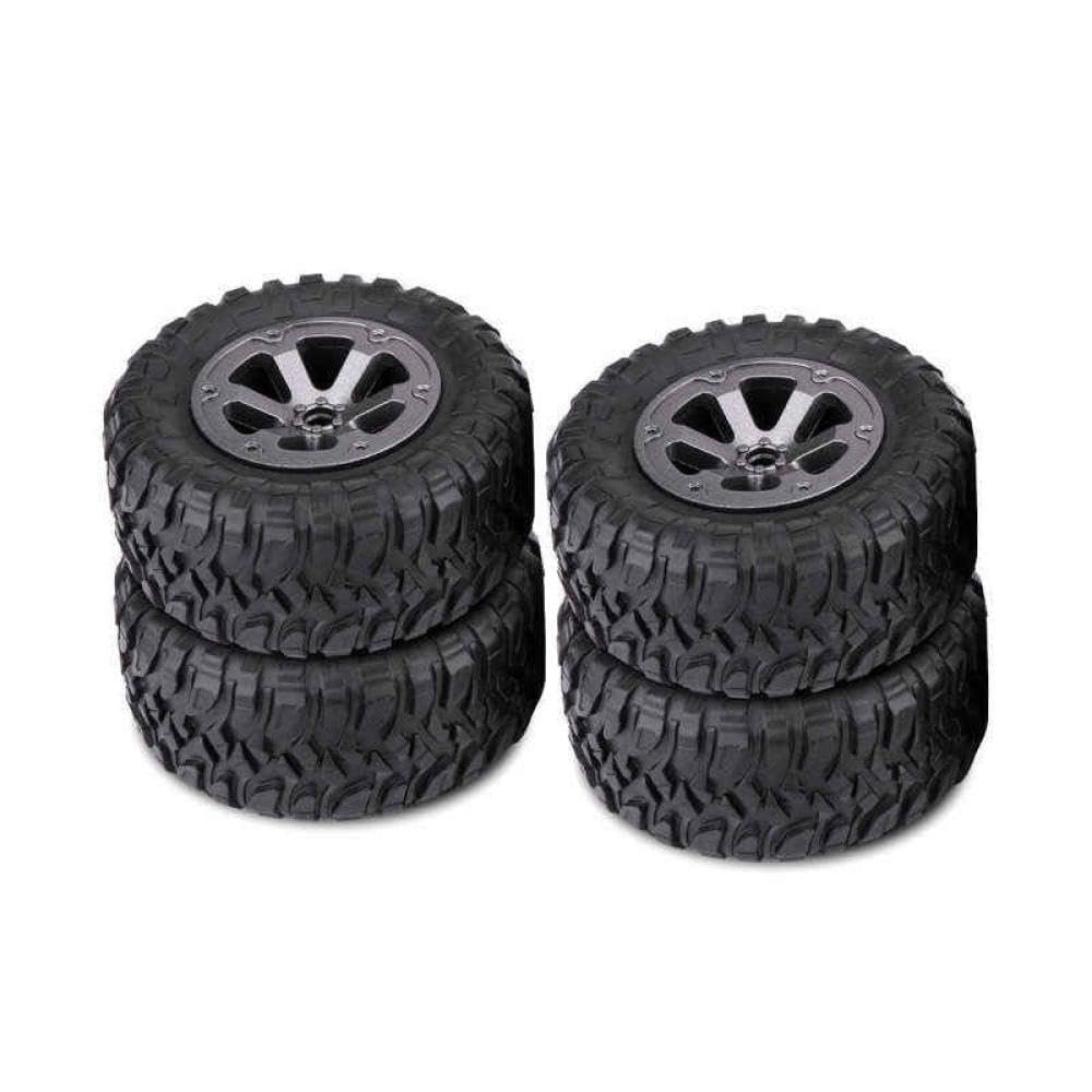 4Pcs 1:16 Scale Rubber Crawler Tires Compatible With RC Military Trucks, Remote Control Cars, Off-Road Vehicles And Similar 1/16 Model Accessories