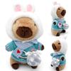 11Pcs Capybara Plush Toy, Capybara Stuffed Animal with 10 Clothes and Accessories, 10 inch Super Soft Capybara Toys for Kids Girls Boys, Role Play Dress Up Gifts (Blue) view 4