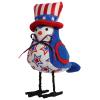 2Pcs Patriotic Bird Figurine 4th of July & Memorial Day Decorations, Independence Day Bird Decor, Featherly Friends Plush for Tiered Tray, American Flag Theme Home & Table Decor (A) view 1