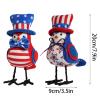 2Pcs Patriotic Bird Figurine 4th of July & Memorial Day Decorations, Independence Day Bird Decor, Featherly Friends Plush for Tiered Tray, American Flag Theme Home & Table Decor (A) view 2