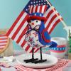 2Pcs Patriotic Bird Figurine 4th of July & Memorial Day Decorations, Independence Day Bird Decor, Featherly Friends Plush for Tiered Tray, American Flag Theme Home & Table Decor (A) view 3