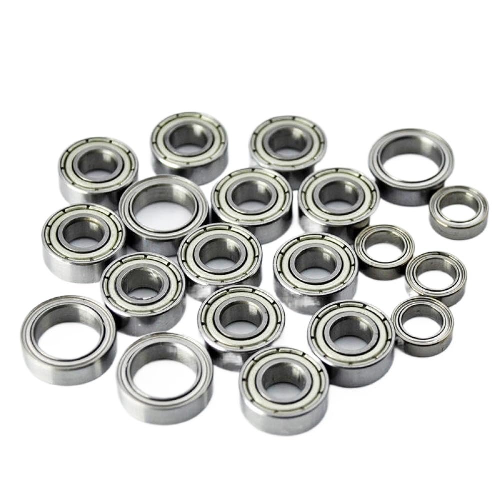 20-Piece Metal Sealed Bearing Kit Compatible with TT01, TT-01, TT01E, TT01D, TT02B 1/10 Scale RC Car Models