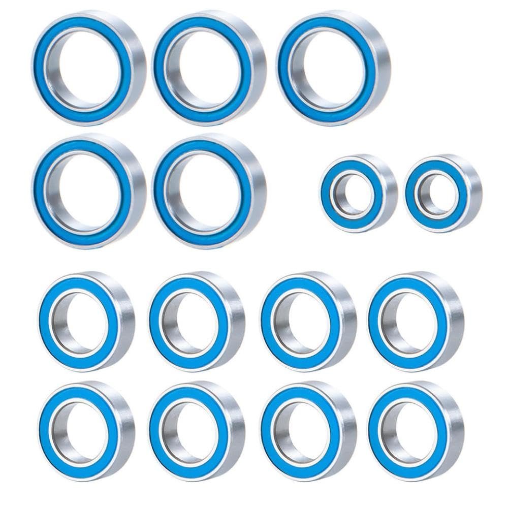 15PCS Rubber Sealed Ball Bearing Kit Compatible with 1/18 Latrax Teton, SST, Rally, Prerunner RC Car Upgrade Parts
