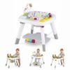 HONEY JOY Baby Bouncer Activity Center, 6-in-1 Infant Jumper & Standing Play Table w/ 360 Rotary Seat, 5 Toys, 3 Adjustable Heights, Music & Sounds, Activity Center for Babies(Gray) view 1