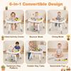 HONEY JOY Baby Bouncer Activity Center, 6-in-1 Infant Jumper & Standing Play Table w/ 360 Rotary Seat, 5 Toys, 3 Adjustable Heights, Music & Sounds, Activity Center for Babies(Gray) view 2