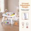 HONEY JOY Baby Bouncer Activity Center, 6-in-1 Infant Jumper & Standing Play Table w/ 360 Rotary Seat, 5 Toys, 3 Adjustable Heights, Music & Sounds, Activity Center for Babies(Gray) view 3
