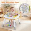 HONEY JOY Baby Bouncer Activity Center, 6-in-1 Infant Jumper & Standing Play Table w/ 360 Rotary Seat, 5 Toys, 3 Adjustable Heights, Music & Sounds, Activity Center for Babies(Gray) view 4