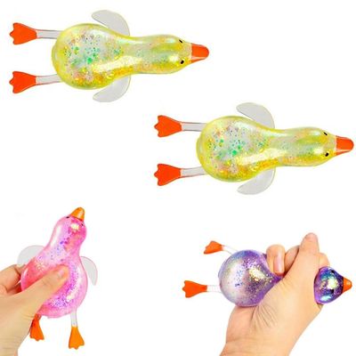 1Pcs Glitter Duck Squeezes,Soft Cute Stress Relief Ball for Adults & Teens,Fun Decompression Duck Squishies Gift for Office Desk Party Favors Easter Basket Stuffer (Yellow, 2Pcs)
