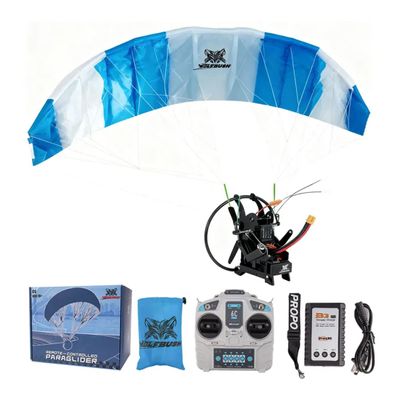 XMalNexity 2.4G RC Electric Stunt Paraglider Model, 128cm Wingspan Nylon Mini Paraglider with 30-Min Flight Time, Foldable & Crash-Resistant, RTF for Beginners & Adults(Blue)