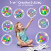 STEM MATCH Magnetic Tiles Travel Toys Kids: 48PCS 3-in-1 Journey Blocks Set view 4