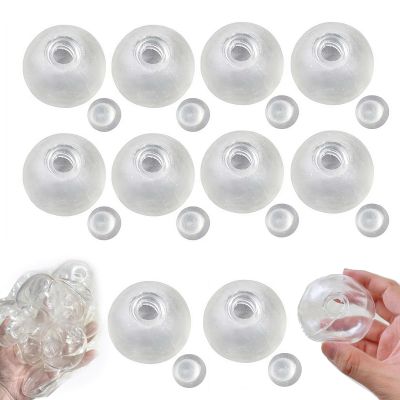 10PCS DIY Stress Ball Making Kit,Milky Blank Skins Empty Stress Ball DIY Kit,Vacuum Squeezing Stressing Balls Making Kits,Make Your Own Fidget Pressure Balls for Adults,4cm