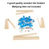 4pcs Wooden Mahjong Racks with Pushers, 17.32in/44cm Wood American Mah Jong Tile Rack Holder Set All-in-One Tile Rack & Pusher Combo Modern Table Game Accessories for Home Club Use view 3
