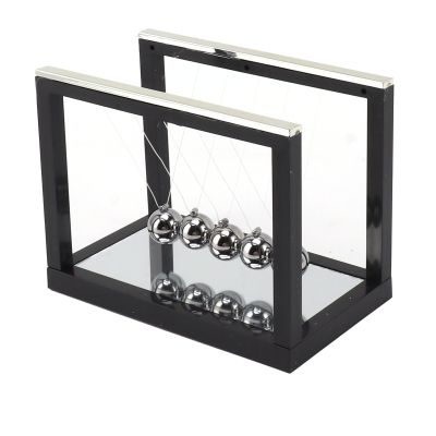 DAN&DRE Stress Relief Desktop Decoration Toy, Newton Cradle Balance Balls, Stainless Steel with Mirror Base