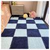 Thickened Plush Foam Interlocking Floor Carpet Mat Fluffy Square Puzzle Foam Carpet Tiles with Edgings Soft Anti-Slip Shaggy Area Rug Playmat(Light Blue+Dark Blue,8 pcs) view 1