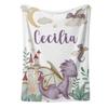GiftsFourSeasons Personalized Baby Blanket for Girls Boys - Custom Dragon Blanket with Name Stroller Crib Decor - Swaddle Throw for Toddlers Infants Newborns Nursery - 30"x40"-Toddlers/Pets Size view 1