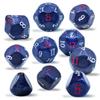10 Pieces Odd Numbered Polyhedral Dice Set D3-D25, Odd Number Dice D3, D5, D7, D9, D11, D13, D15, D17, D19, D25 for Role Playing Table Games (Glitter Blue Set) view 1