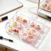 2 Pcs Hair Accessories Organizers with 8 Compartments and Lids Clear Storage Boxes for Headbands Bows Clip Scrunchies Hair Tie Organizer for Bathroom Bedroom Vanity Countertop view 3