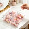 2 Pcs Hair Accessories Organizers with 8 Compartments and Lids Clear Storage Boxes for Headbands Bows Clip Scrunchies Hair Tie Organizer for Bathroom Bedroom Vanity Countertop view 4
