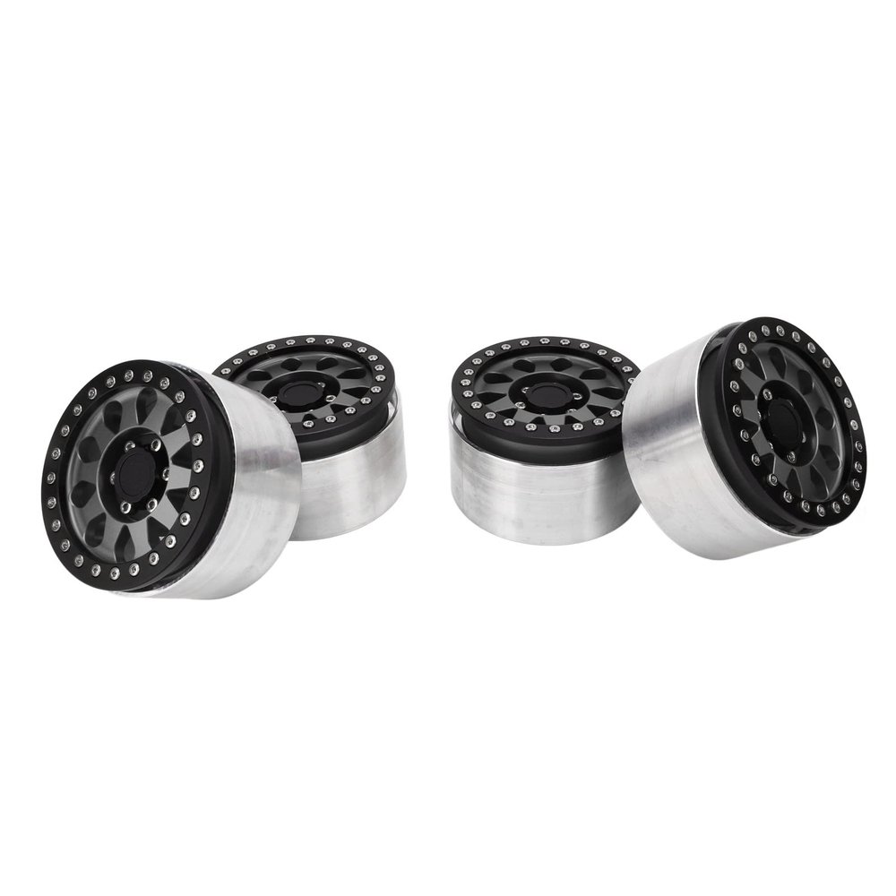 4pcs RC Car Wheel Rims, Aluminium Alloy Replacement Wheels for SCX6 1/6 Scale Remote Control Cars, 2.9 Inch Off - Road Performance Upgrade with Lightweight Durable Design (Ti Color)