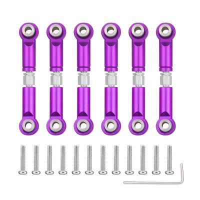 MYHWDRNU Compatible with Wltoys A959 A959-B A949 A969 A979 K929 1/18 RC Car Upgrades Parts Accessorie Metal Front Rear Tie Rod Linkage Servo Set RC Car Accessories(Purple)