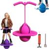 Balance Jumping Ball, Children's Balance Jumping Ball with Handle and Pump, Jumper Balance Trainer for Beginners & Adults, Indoor Outdoor Fitness Coordination Exercise (Pink) view 1