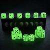 20 Pack Glow in the Dark Dice, 15mm 6-Sided D6 Dice with Rounded Corners, Black Pips Luminous Game Dice for Board Games, Parties & Bar Games view 1