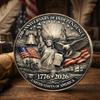 250th Anniversary Independence Coin 1776-2026, Declaration of Independence Commemorative Coin, USA Patriotic Challenge Coin, Collectible Gift for Men Veterans History Lovers (Front Side Only) view 1