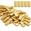 100PCS Tiny Fake Gold Bar for Crafts and Dollhouse Miniatures, Shiny Novelty Item for Fairy Garden, Micro Landscaping, Christmas, and Chinese New Year Decorations view 1