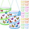 Sherr 12 Pack Butterfly Habitat Cage, 9"x11" Pop-up Mesh Butterfly Net Terrarium, Reusable Caterpillar Raising Kit, Portable Bug Catcher Enclosure for Transporting and Raising Critter (5 Colors) view 1