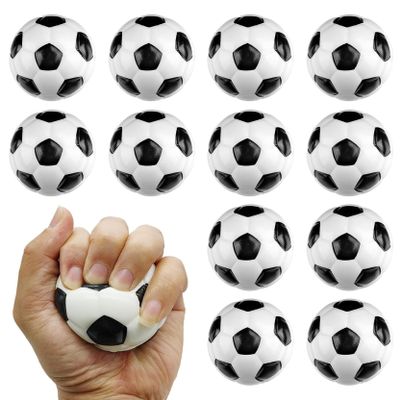 12Pcs Mini Soccer Ball 2.4 Inch Soft Foam Soccer Ball Portable Small Stress Toys for Children's Party Decoration Favors and Anxiety Relief