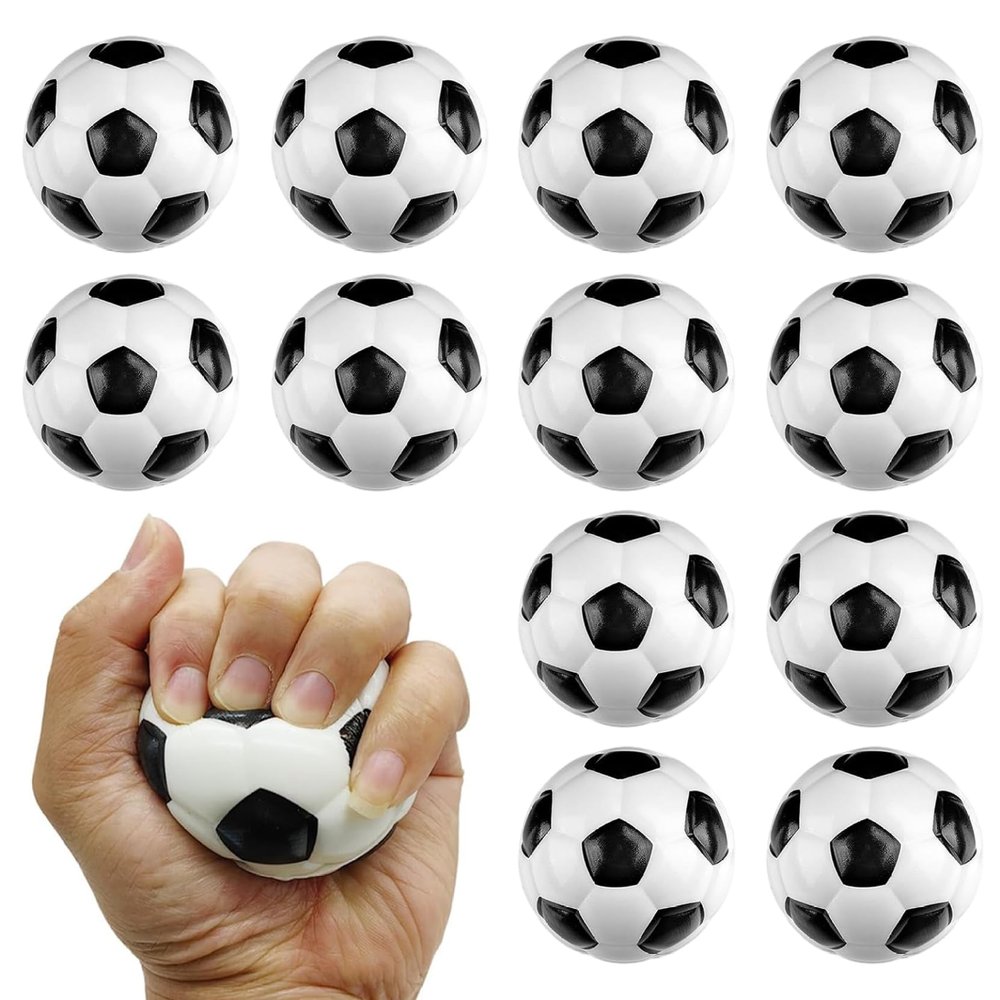 12Pcs Mini Soccer Ball 2.4 Inch Soft Foam Soccer Ball Portable Small Stress Toys for Children's Party Decoration Favors and Anxiety Relief