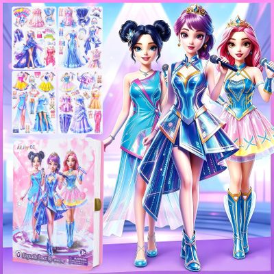 PainZieteg Magnetic Dress Up Dolls,Paper Dolls for Girls, Kids DIY Princess Magnetic Dress-Up Doll for Girl Birthday (Dress Up Box)