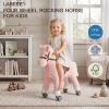 labebe Ride on Horse for Toddler,Pink Rocking Horse,Ride On Pony Riding Horse Mechanical Walking Action Plush Animal Stuffed Rocker Toys,Rocking Horse for Christmas/Birthday Gift for Child 24M+ view 2