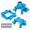 Aluminum Alloy Front and Rear Gear Box for HSP 94122/177/188/06045/06046 RC Car, Metal Gearbox Upgrade Kit with Screws for 1/10 Scale Gasoline RC Vehicles (Blue) view 1