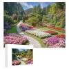 The Butchart Gardens a Sunny Day Sunlight Shining on Colorful Seasonal Flowers 1000 Piece Wooden Jigsaw Puzzle Travel Lovers Puzzle for Garden Photography view 4