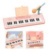 Alomejor 37 Keys Electronic Piano, Kids Electric Keyboard Toy with Microphone, Music Modes Multiple Sound Effects, for Children Over 5 Years Old (Pink) view 3