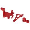 Drfeify RC Servo Bracket Arm Set, Aluminum Alloy Steering Gear Bracket with Servo Mount and Arm for LOSI Promoto MX 1 4 Electric Motorcycle (Red) view 1