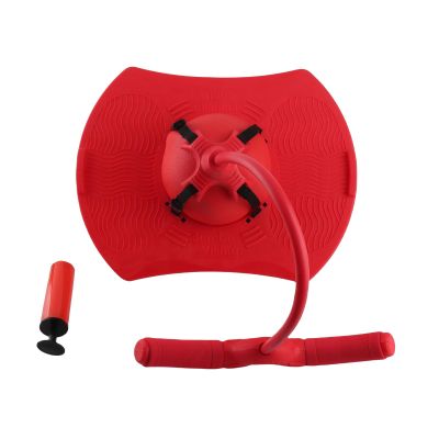 SparkFeng Children Jumping Ball with Pull Rope Handle and Non - Slip Pedal, Hopping Exercise Bounce Space Ball Toy for Kids, Sponge Handrails and Grooved Foot Platform for Safe Play (Red)