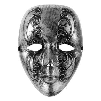 Alasum Vintage Full Face Halloween Mask for Men and Women, Silver Scary Carnival Costume Accessory for Masquerade Party and Photography Prop